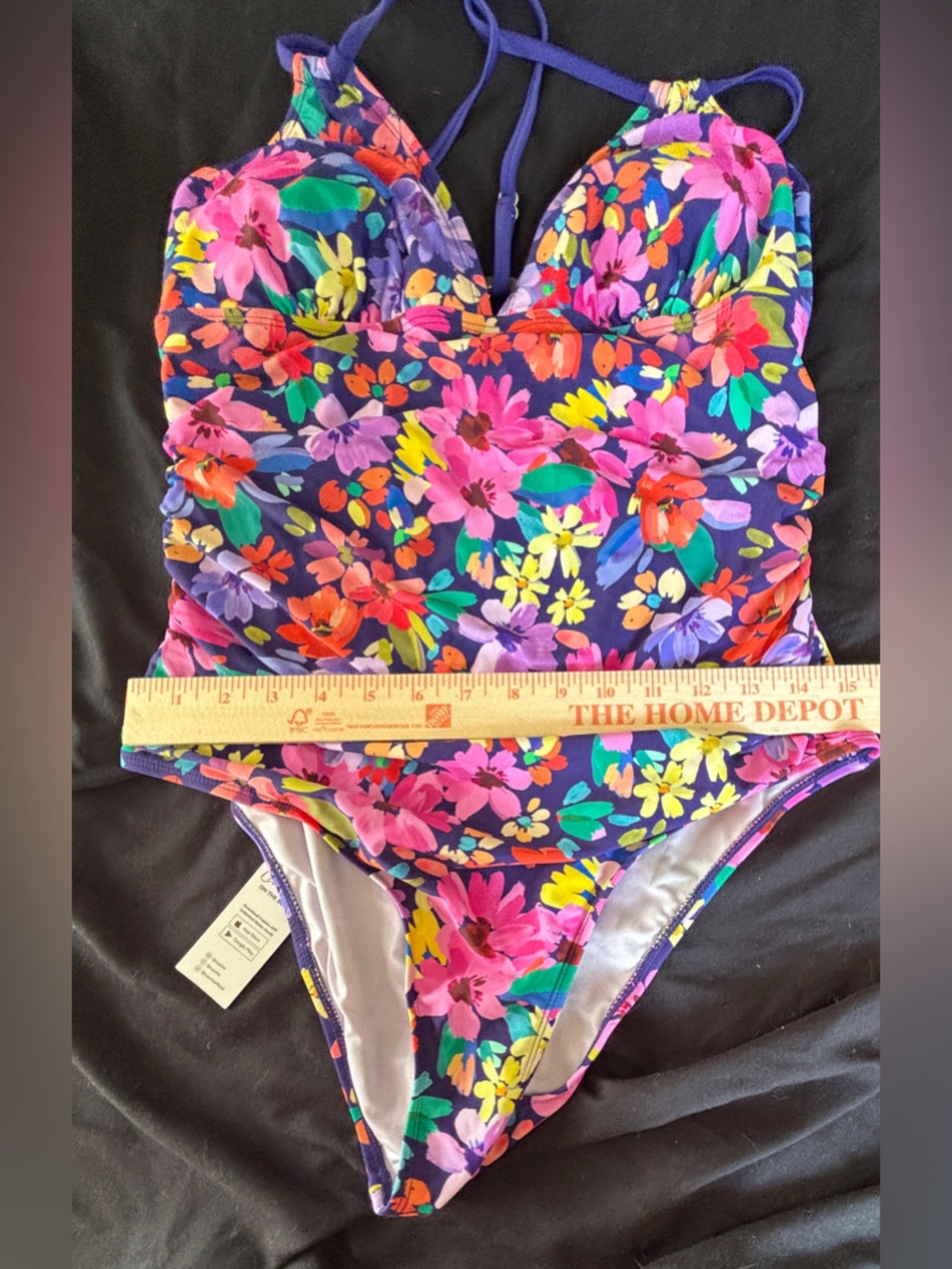 CupShe Purple Floral One-Piece Swimsuit Women’s Size XL New with Tags Floral - Picture 7 of 11